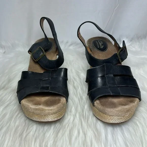 Clarks Artisan Caslynn HARP Wedge Sandals Sz 8 - Picture 3 of 7